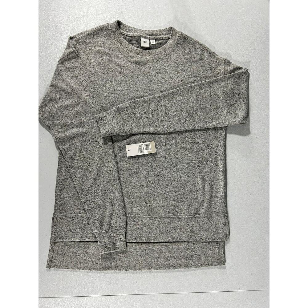 Bp. Crewneck Pullover Sweater Womens Size XXS High Low Long Sleeves Heather Gray